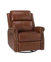 Chapas Transitional Genuine Leather Power Recliner