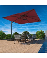 Mondawe 10ft Square Offset Cantilever Outdoor Patio Umbrella with Included Base