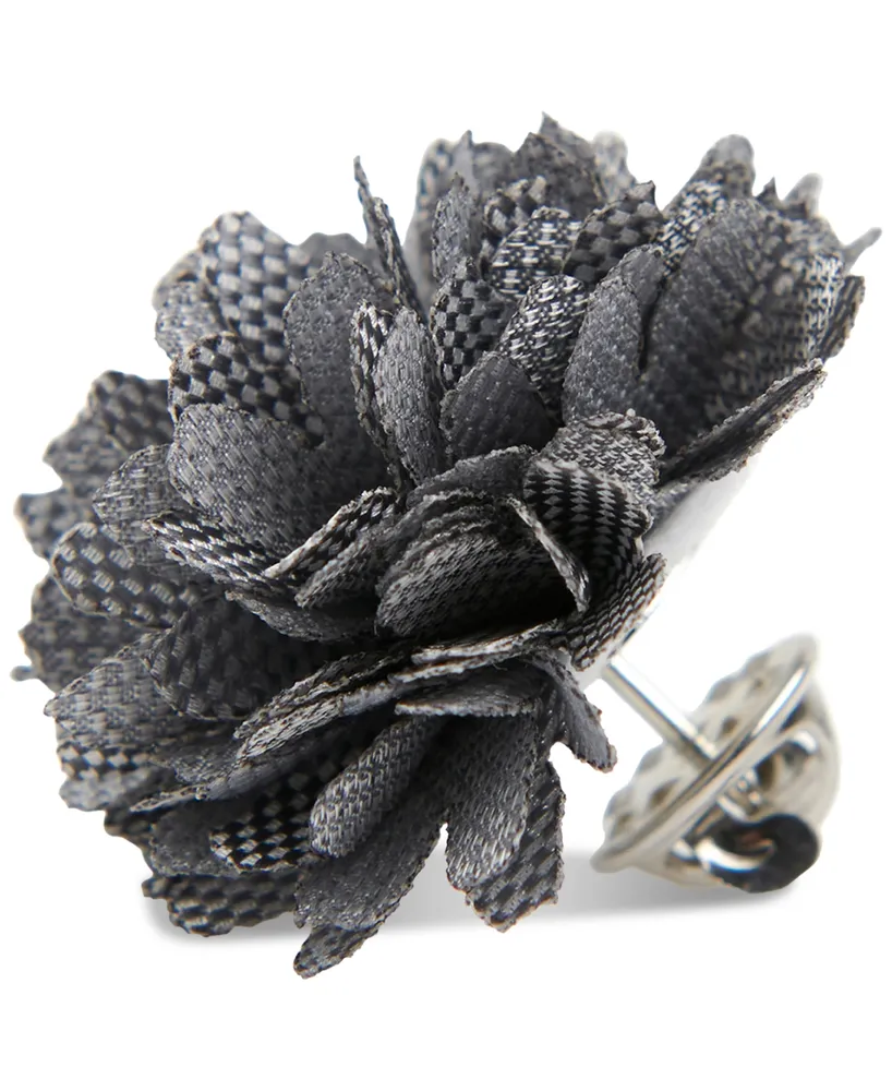 Con.Struct Men's Ceremony Satin Checkerboard Flower Lapel Pin, Created for Macy's