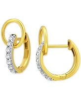 Giani Bernini Cubic Zirconia Interlocking Ring Hoop Earrings in 18k Gold-Plated Sterling Silver, Created for Macy's