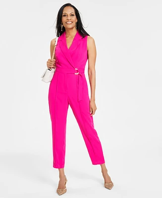 I.n.c. International Concepts Women's Notched Collar Jumpsuit, Created for Macy's