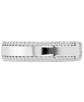 Cubic Zirconia Double Border Polished Band