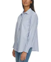 Calvin Klein Jeans Women's Cotton Striped Boyfriend-Fit Shirt