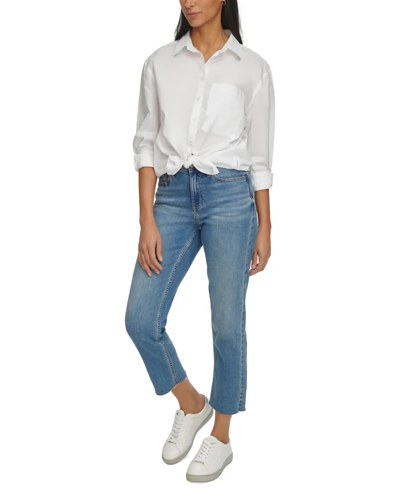 Calvin Klein Jeans Women's Button-Front Cotton Top