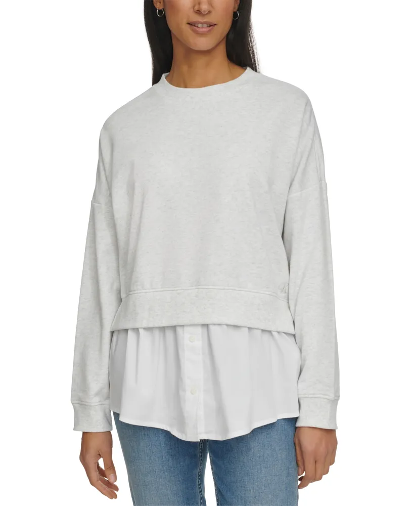 Calvin Klein Jeans Women's Crewneck Layered-Look Sweatshirt