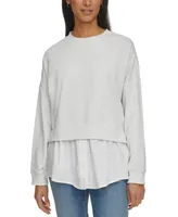 Calvin Klein Jeans Women's Crewneck Layered-Look Sweatshirt