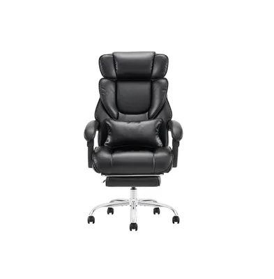 Pu Leather Reclining Office Chair with Footrest 300lbs