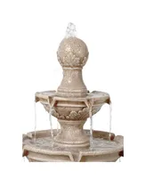 Stafford Italian Outdoor Floor Bubbler Fountain and Waterfalls 48" High 3 Tiered Basins for Yard Garden Patio Backyard Deck Home Lawn Porch House Rela