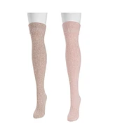 Muk Luks Women's 2 Pair Pack Marl Over the Knee Socks, One