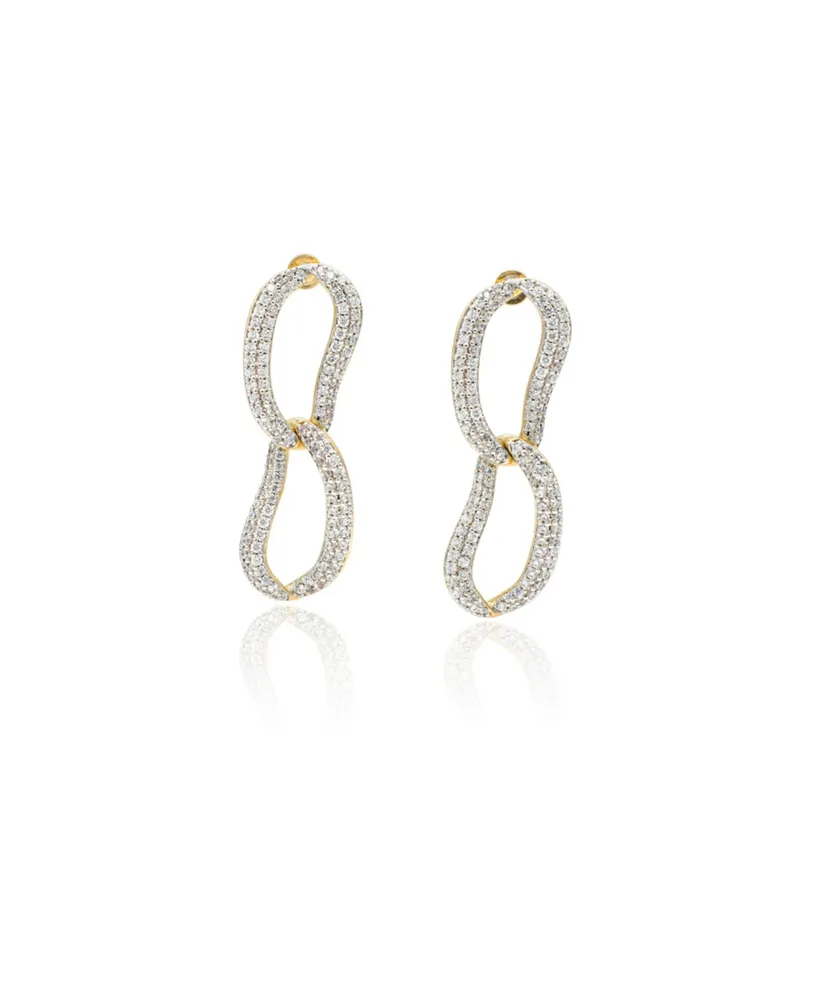 Infinity Pave Ovate Loop Hoop Earrings