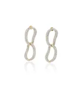 Infinity Pave Ovate Loop Hoop Earrings