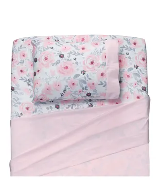 Bedtime Originals Blossom Watercolor Floral Twin Sheets and Pillowcase Set Twin