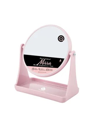 Pursonic Dual-Sided Mirror with Built-in Organizer Tray