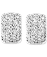 Effy Diamond Pave Small Huggie Hoop Earrings (2-1/20 ct. t.w.) in 14k White Gold