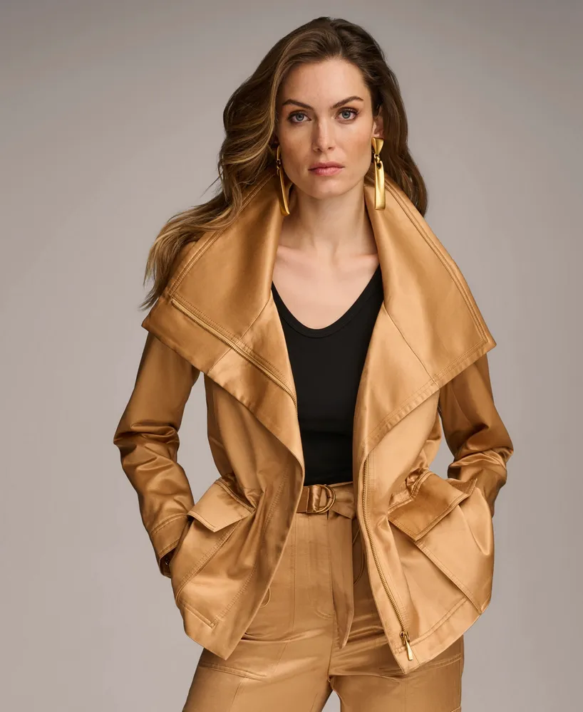 Donna Karan Women's Satin Zip-Front Jacket