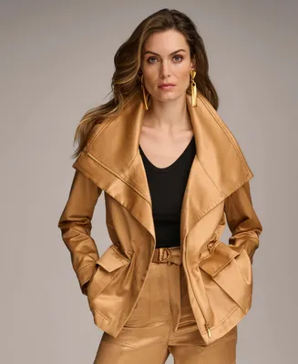Donna Karan Women's Satin Zip-Front Jacket