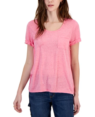 Hippie Rose Juniors' Super Soft Burnout Pocket Tee