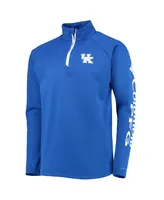 Men's Columbia Royal Kentucky Wildcats Terminal Tackle Fleece Raglan Omni-Shade Quarter-Zip Jacket