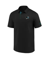 Men's Majestic Black San Jose Sharks Authentic Pro Locker Room Performance Polo Shirt