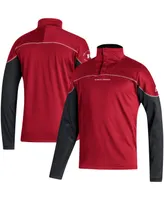 Men's adidas Scarlet Rutgers Knights Aeroready Knit Quarter-Snap Jacket