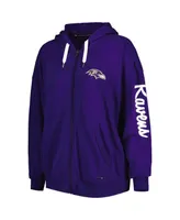 Women's Msx by Michael Strahan Purple Baltimore Ravens Emerson Lightweight Full-Zip Hoodie