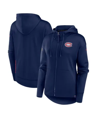 Women's Fanatics Navy Montreal Canadiens Authentic Pro Scuba Full-Zip Hoodie