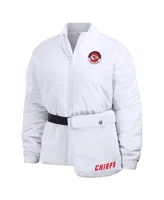 Women's Wear by Erin Andrews White Kansas City Chiefs Packaway Full-Zip Puffer Jacket