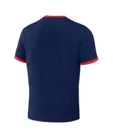 Men's Darius Rucker Collection by Fanatics Navy, Red Distressed Cleveland Guardians Two-Way Ringer Reversible T-shirt