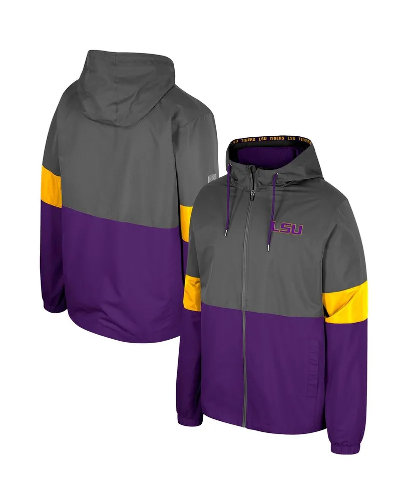 Men's Colosseum Charcoal Lsu Tigers Miles Full-Zip Jacket