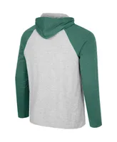 Men's Colosseum Heather Gray Miami Hurricanes Hasta La Vista Raglan Hoodie Long Sleeve T-shirt