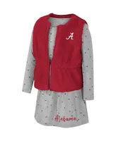 Girls Toddler Colosseum Crimson Alabama Tide Meowing Vest and Dress Set