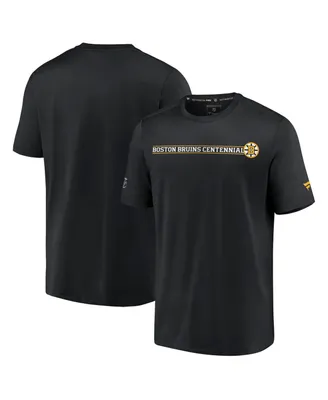Men's Fanatics Black Distressed Boston Bruins Authentic Pro Centennial Banner T-shirt