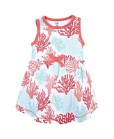 Touched by Nature Toddler Boys Organic Cotton Sleeveless Dresses, Coral Reef