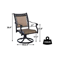 Mondawe Aluminum Outdoor Patio Swivel Dining Arm Chair (Set of