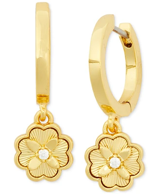 kate spade new york Gold-Tone Heritage Bloom Huggie Hoop Earrings