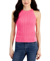 Nautica Jeans Women's Round-Neck Cotton Sleeveless Cable-Knit