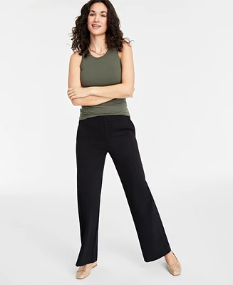 On 34th Women's High-Rise Pull-On Wide-Leg Ponte-Knit Pants, Created for Macy's