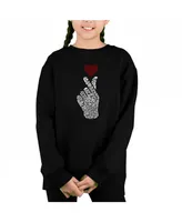 K-Pop - Big Girl's Word Art Crewneck Sweatshirt