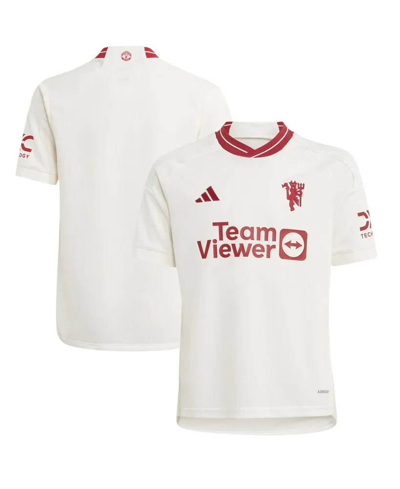 Big Boys and Girls adidas White Manchester United 2023/24 Third Replica Jersey