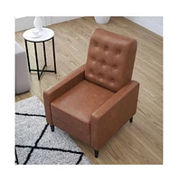 Darcy Recliner Chair Mid-Century Modern Tufted Upholstery Ergonomic Push Back Living Room