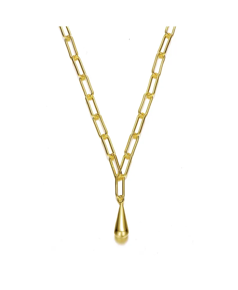 GiGiGirl Classic Teens/Young Adults 14K Gold Plated Charm PaperClip Necklace