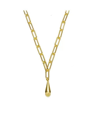 GiGiGirl Classic Teens/Young Adults 14K Gold Plated Charm PaperClip Necklace