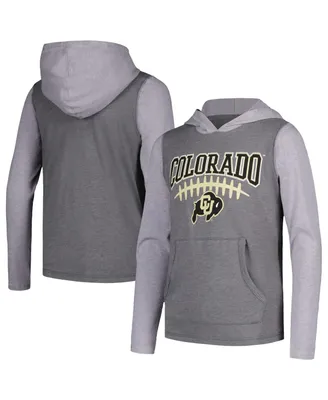 Big Boys Garb Charcoal Colorado Buffaloes Connor Hoodie Raglan Long Sleeve T-shirt