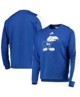 Men's adidas Royal Kansas Jayhawks Sideline Reverse Retro Aeroready Pullover Sweatshirt