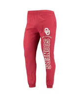 Men's Concepts Sport Crimson, Heather Charcoal Oklahoma Sooners Meter Long Sleeve Hoodie T-shirt and Jogger Pajama Set