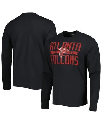 Men's '47 Brand Black Distressed Atlanta Falcons Wide Out Franklin Long Sleeve T-shirt