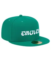 Men's New Era Kelly Green Philadelphia Eagles Historic Wordmark 59FIFTY Fitted Hat