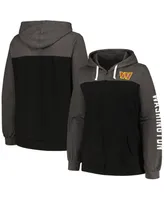 Women's Fanatics Heather Charcoal Washington Commanders Plus City Ties Full-Zip Hoodie