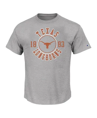Men's Champion Heather Gray Texas Longhorns Big and Tall Circle Logo T-shirt
