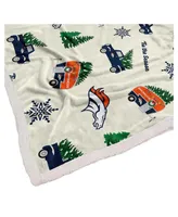 Pegasus Home Fashions Denver Broncos Holiday Truck Repeat 50" x 60" Sherpa Flannel Fleece Blanket